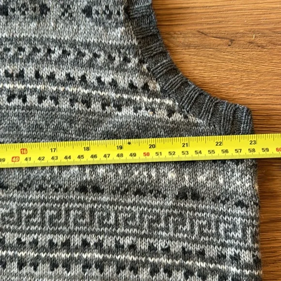 VTG Polo Ralph Lauren Sweater Gray Fair Isle Vest Silk Cashmere Cotton Mens XL